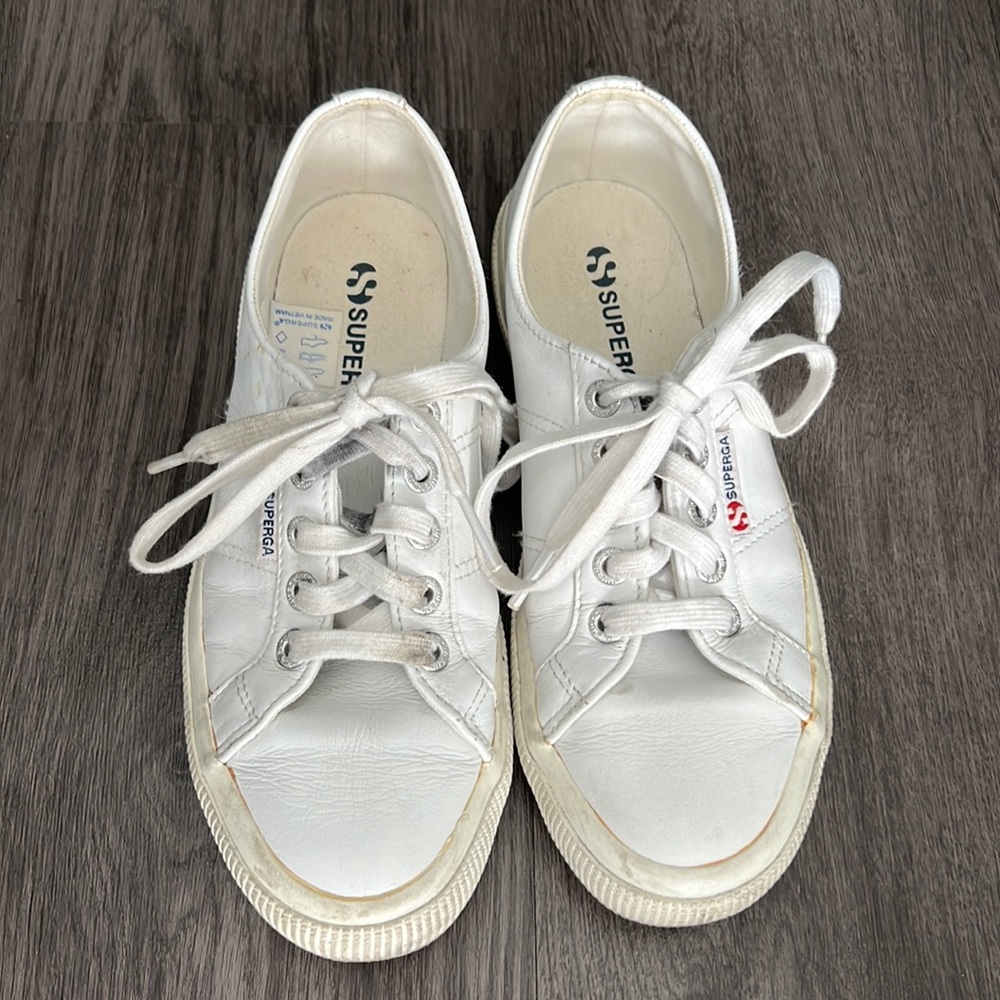 Superga White Leather Sneakers
